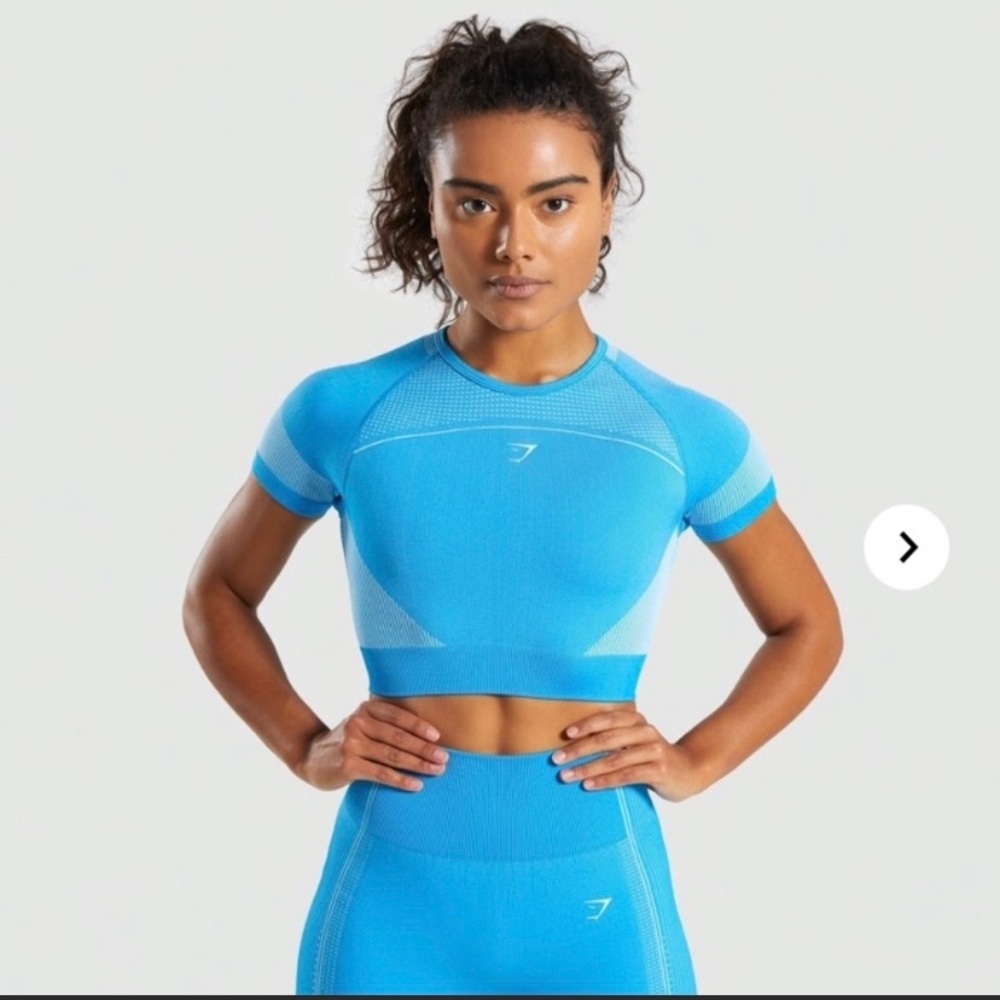 Gymshark Ultra seamless crop top - Neon Blue